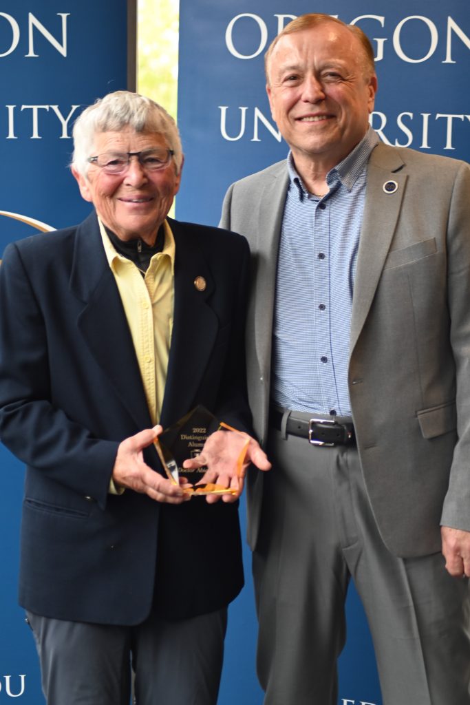 Dr. Peggy Anderson with President Richard Chaves