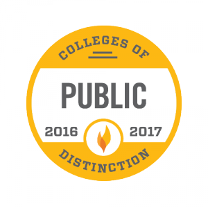 Graphic of EOU Award Colleges of Distinction Public Universities 2016-2017