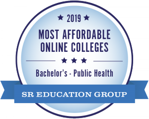 Graphic of EOU Award 2019 most afffordable online colleges, Bachelor's in public health