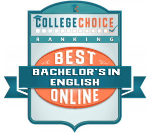 Graphic of EOU Award college choice ranking best bahcelor's in english online