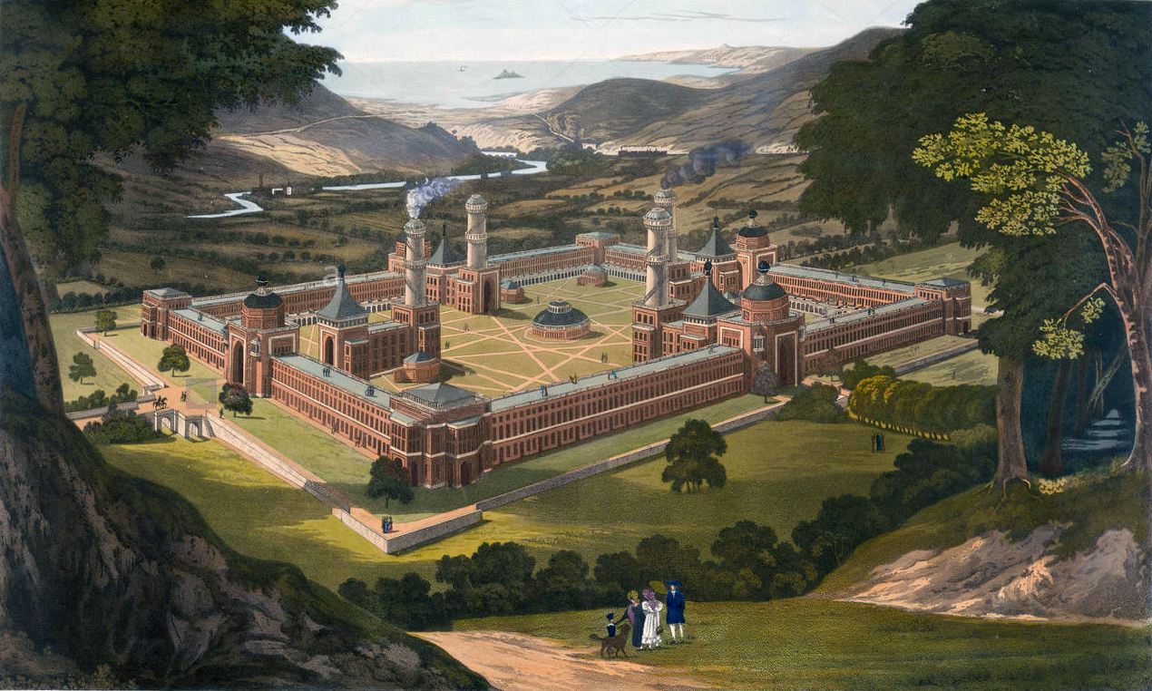 Painting of the proposed utopian community of New Harmony, Indiana