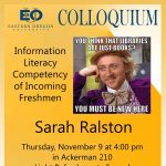 Sarah Ralston Information Literacy Competency of Incoming Freshmen Poster