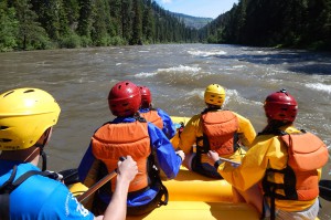 Students rafting with the Outdoor Adventure Program at EOU