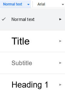 Headings Pane in Google Docs