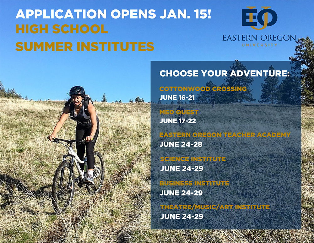 The application for EOU High School Summer Institutes opens January 15, 2024.