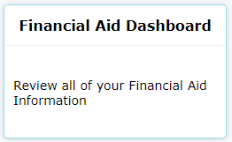 Financial Aid Dashboard Button