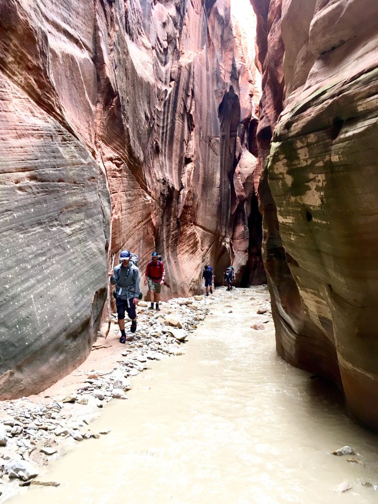 EOU students exploring the Barracks in Zion National Park. 
