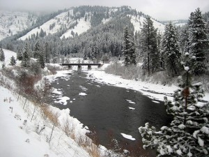winter overlook of wallowa river