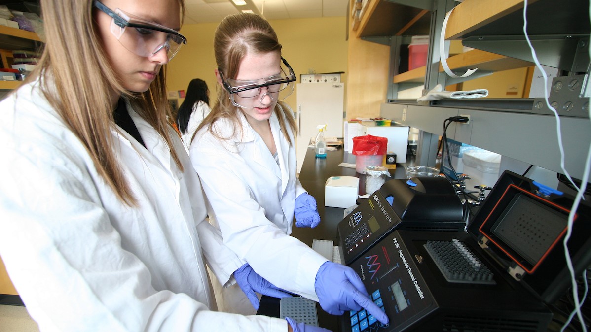 Chemistry Students in Badgley Hall