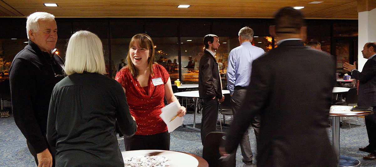 EOU photo by Yeonhee Yiu / Graduating seniors had the opportunity to meet alumni and workforce development partners during a recent networking event on campus.