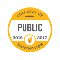 Graphic of EOU Award Colleges of Distinction Public Universities 2016-2017