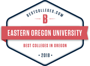 Graphic of EOU Award from Bestcolleges.com Best colleges in oregon 2018