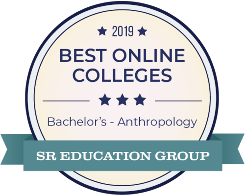 Graphic of EOU Award 2019 Best online colleges, bachelor's in anthropology