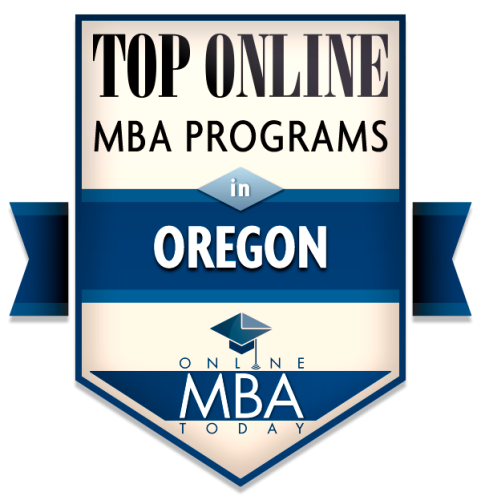 Graphic of EOU Trophy Badge Top online MBA Programs