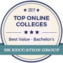Graphic of EOU Award 2017 top online colleges best value -bachelor's