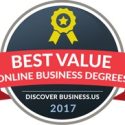 Graphic of EOU Award best value online business degrees discover business.us 2017
