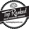 Graphic of EOU Trophy Badge Top Rated Online Psychology Programs