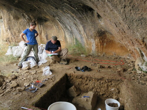 Archeological dig in a cave in Croatia