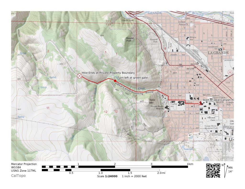 Map of Deal Canyon area.