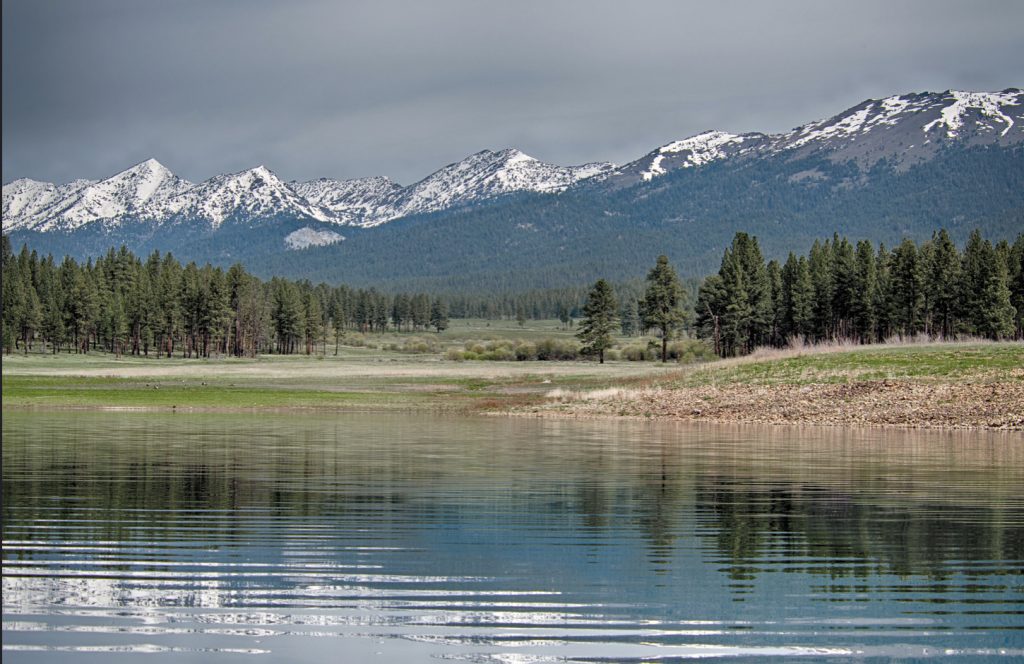 Phillips Reservoir with the Elkhorn Mountains in the background.