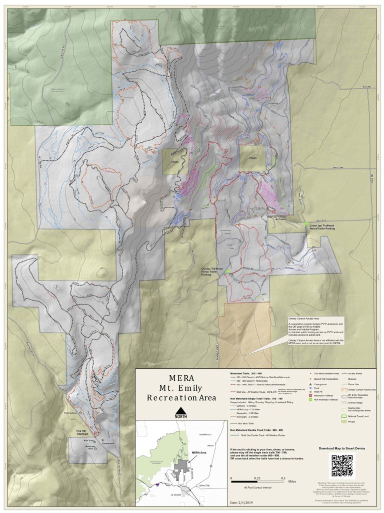 Map of Mount Emily Recreation Area.