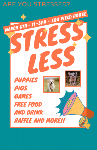 Stress Less Event Returns to Eastern Oregon University with Puppies, Piglets, and More