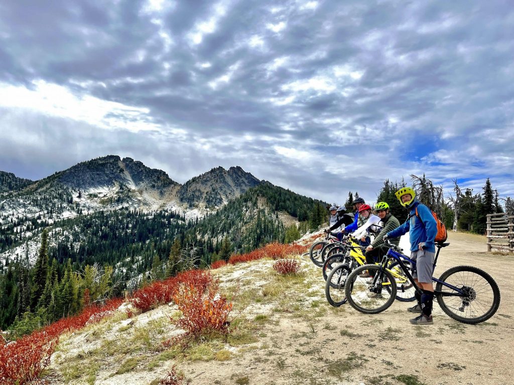 East Track students mountain biking at Anthony Lakes.