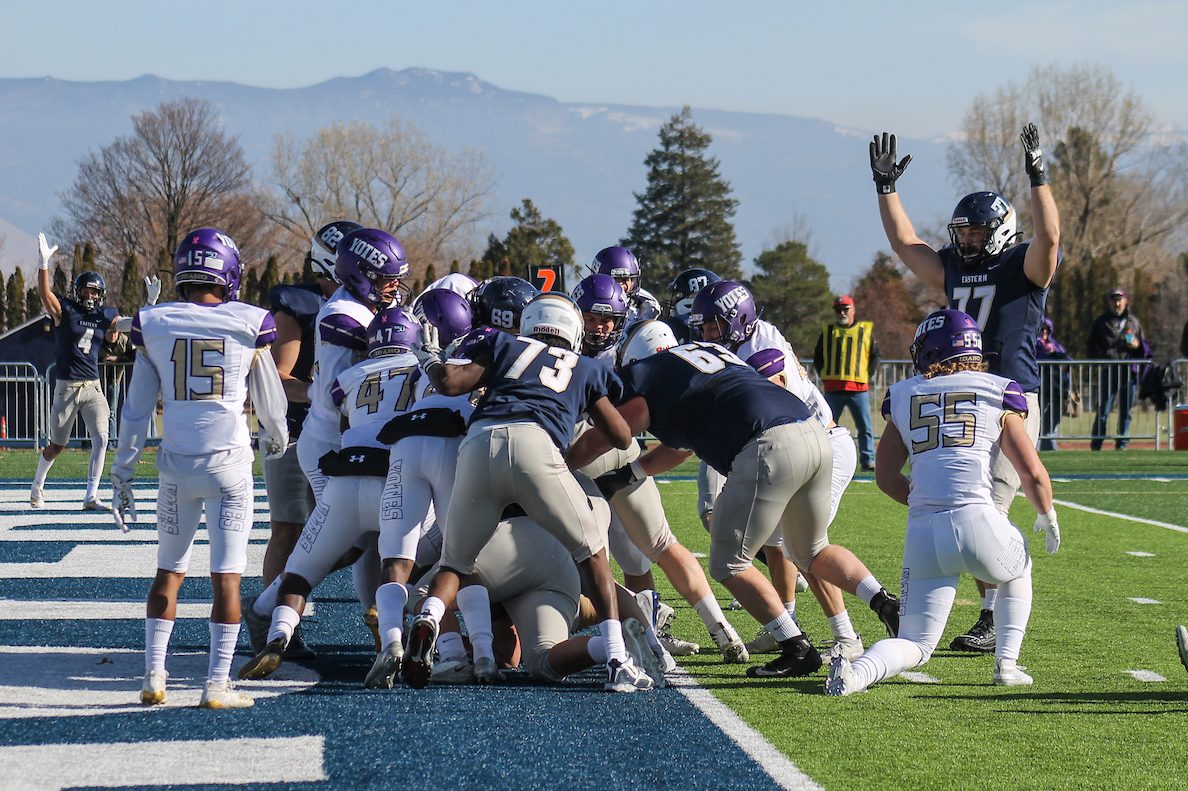 EOU's Football Team "The Mountaineers" celebrating
