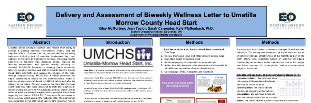 Wellness Intervention for Head Start Staff poster