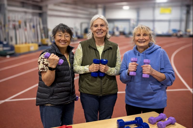 Community members working out in the EOU Fieldhouse