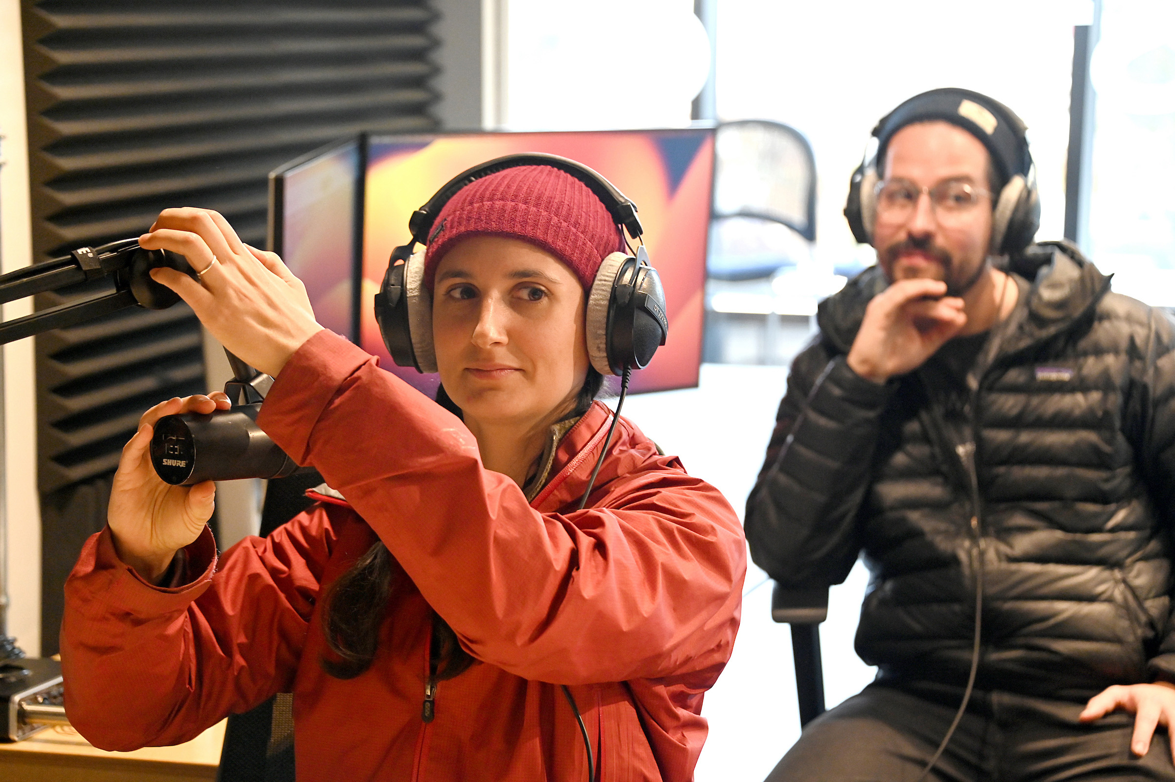Communication Studies students recording in the EOU Podcast Studio