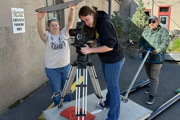 Students filming for the Film Minor at EOU
