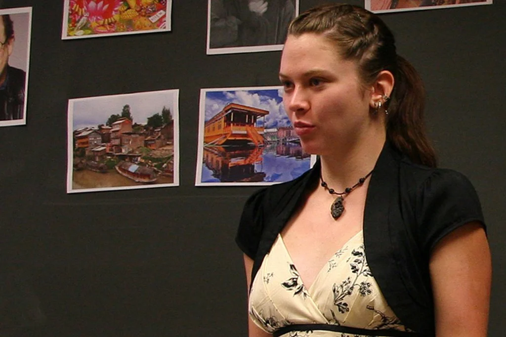 A student presenting in front of the class